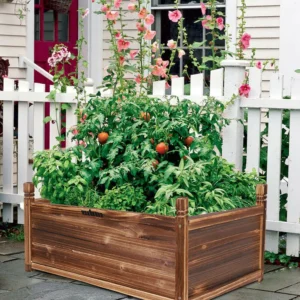 Outdoor Wood Planter Box Raised Garden Bed for Flowers And Vegetables