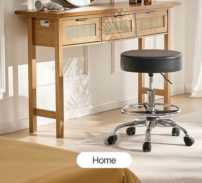 Rolling Stool with Wheels, 450 LBS Capacity, Adjustable Height for Salon Spa Clinic